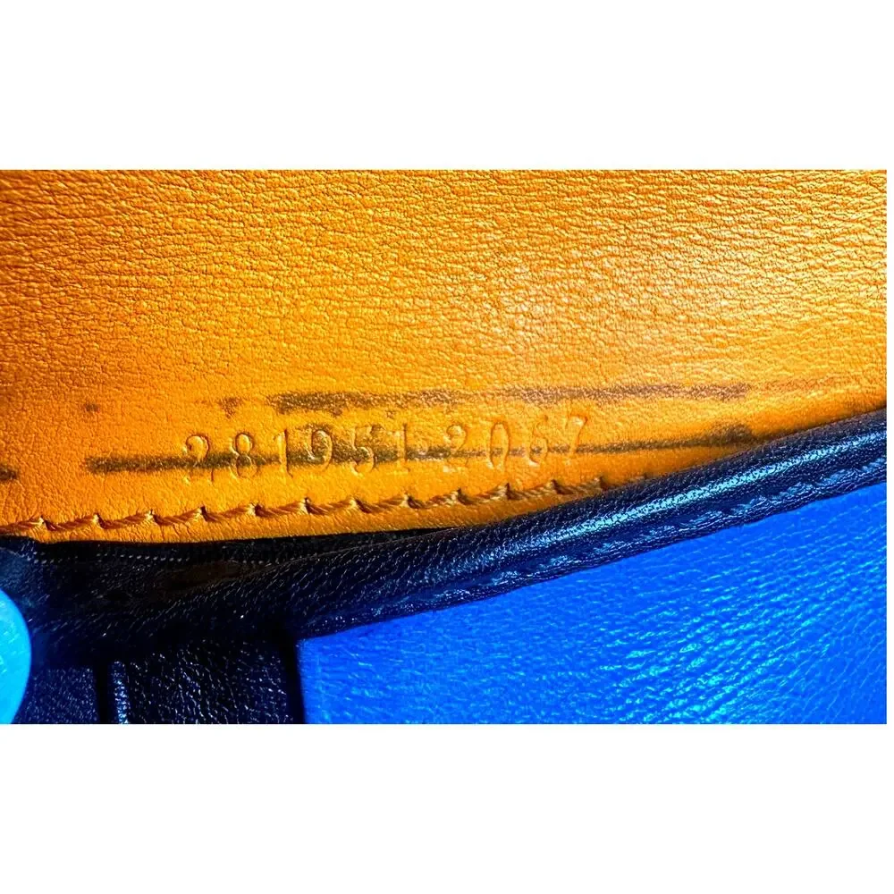 Gucci Guccissima Leather Bi Fold Wallet ~ Black/ Blue ~ Made Italy ~ with Box
